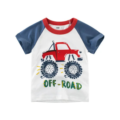 2025 Summer Children 3D Cartoon T-shirt for Boy Animal Printing Dinosaur Shark Boys T Shirt Girls Tops Tees Cartoon Kids Clothes