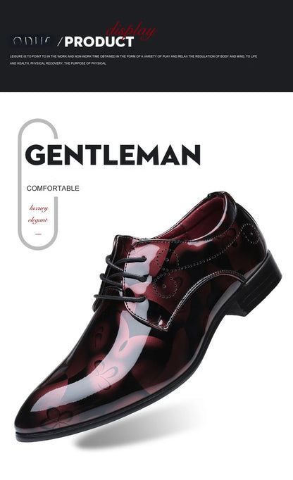 Luxury Men Oxford Shoes Retro Floral Pattern Men Dress Shoes Fashion Lace-Up Flats High Quality Business Men Party Wedding Shoes