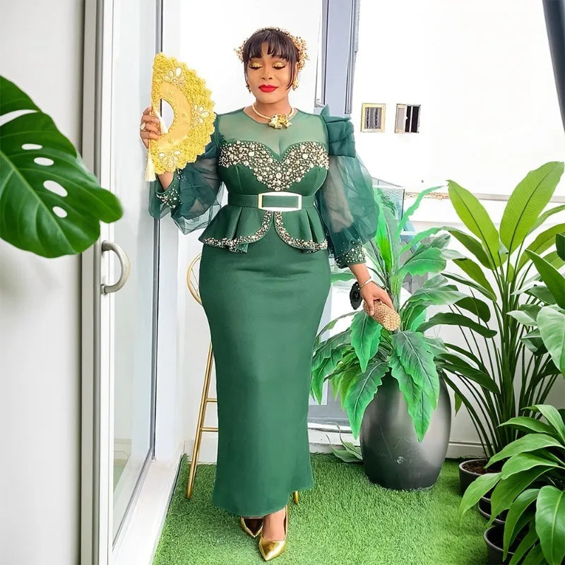 Elegant African Dresses for Women 2025 New Africa Clothing Plus Size Turkey Wedding Party Long Dress Dashiki Ankara Outfits Robe