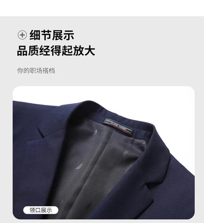 Blazer New Men's Fashion Business Solid Color British Style Professional Work Groom Wedding Dress Best Man Blazer Jacket