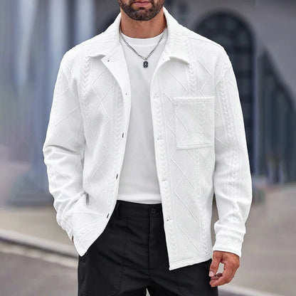 Y2k Mens Jacket Knitted Pockets Jacquard Coat Autumn Leisure Vintage Outdoor Wear Resistant Windproof Jacket Men's Clothing 2024