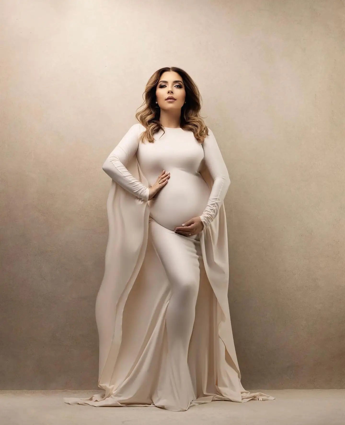 Maternity Photography Props Dress Elastic Fabric Bat Shirt Suitable For Taking Photos Pregnant Women Family Party Goddess Dress