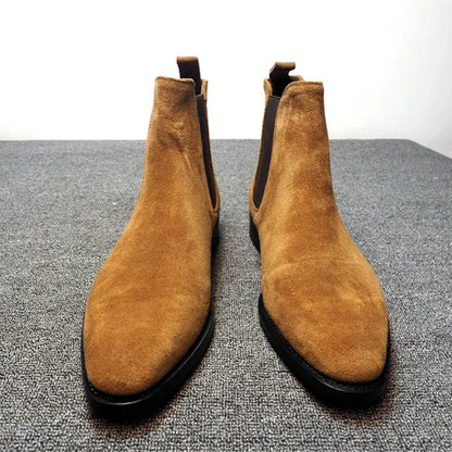 Designer Men Chelsea Boots Luxury Velvet Men's Ankle Boots High Quality Suede Leather Shoes for Men Dress Boots Botas de Hombre