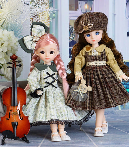 30cm Bjd Dolls Princess Full Set 1/6 Anime Bjd With Clothes 23 Joint Movable Body 3D Eyes Girls Dress Up Birthday Gifts Toys