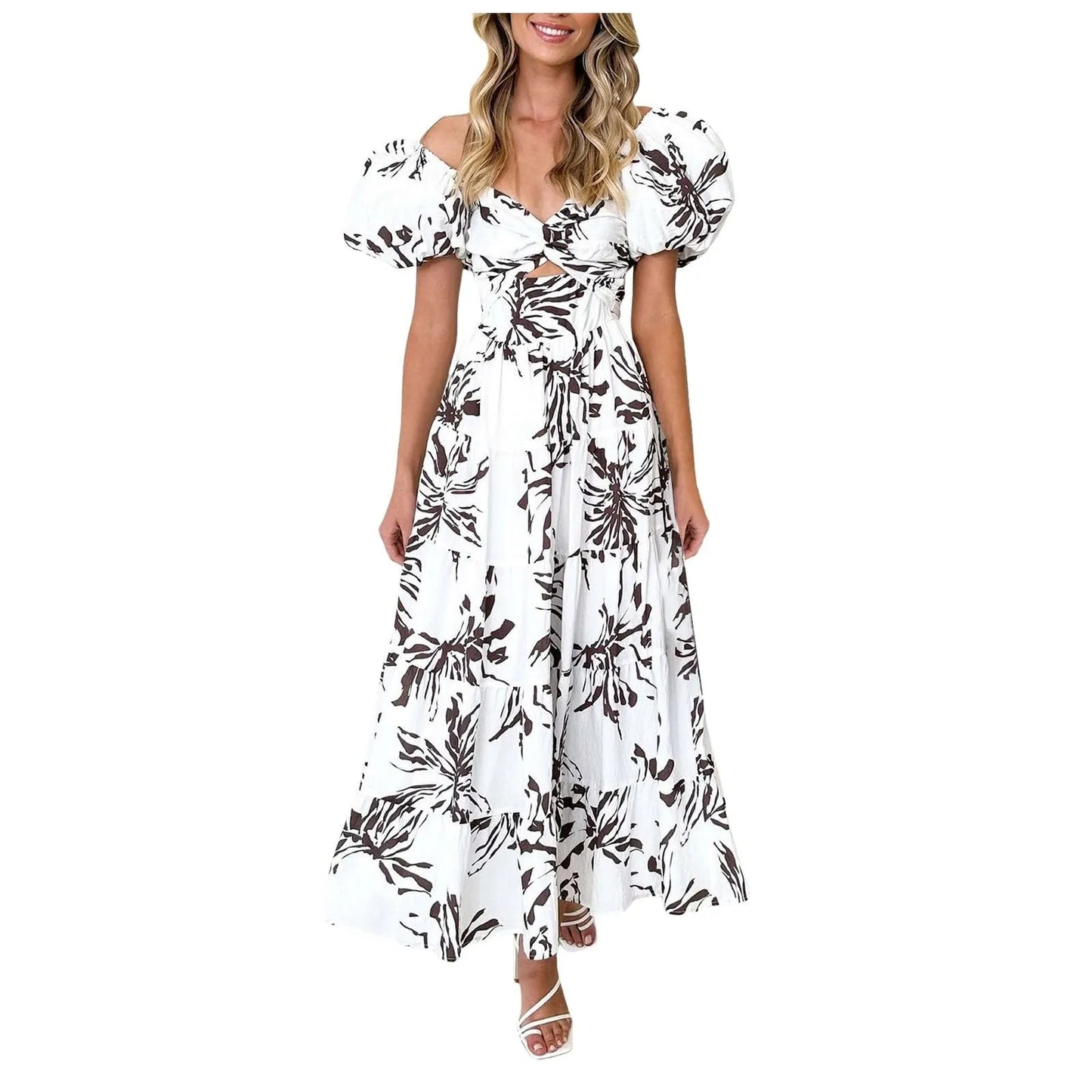 Vestidos Para Mujer Spring Formal Dresses For Women V-Neck Floral Long Dress Casual Summer Dresses For Women Floral Formal Dress