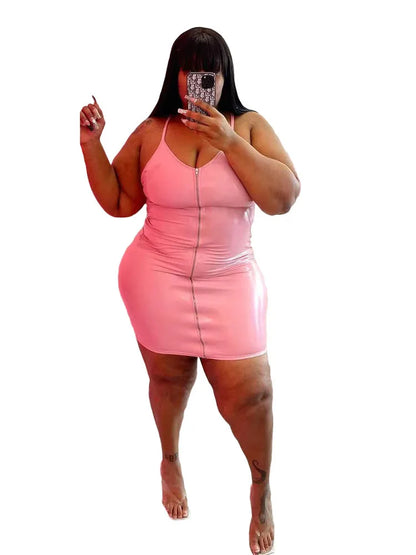 Plus Size Dresses 5xl Woman Clothing Plus Leather Bodycon Dress Pu Clubwear Sling Sexy Short Dress Wholesale Bulk Dropshipping