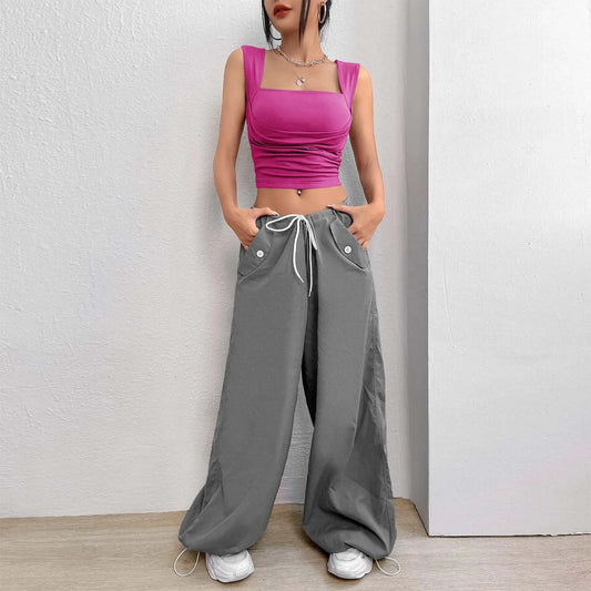 Korean Fashion Tank Crop Tops Women's Slim Fit Short Sexy Blouse Solid Square Neck Push Up Camisole Streetwear Y2k Tops футболка