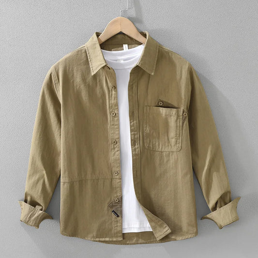 2025 New Spring Japan Workwear Long Sleeve Shirts 100% Cotton Fashion Versatile Artistic Casual Loose Tops Men Drop Shipping
