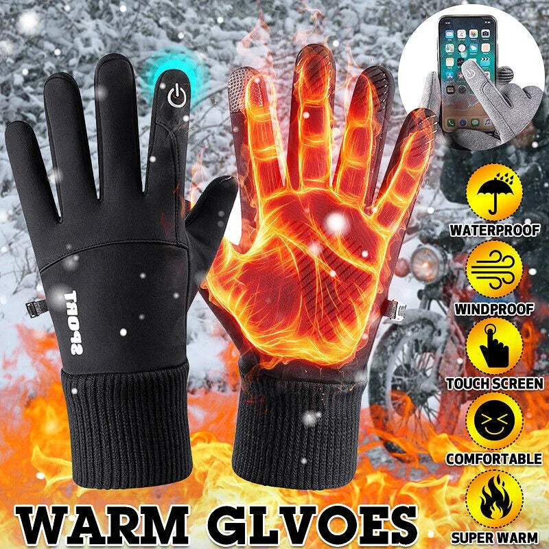 Winter Waterproof Men's Gloves Touchscreen Windproof Sports Fishing Driving Motorcycle Ski Non-slip Warm Cycling Women Gloves