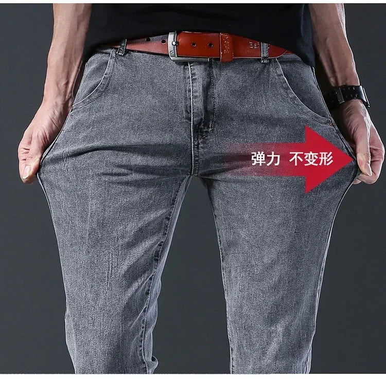 2024 New Men Spring and Autumn Korean Version Comfort Men Stretch Youth Slim Fashion  Skinny Jeans Pants Designer Clothes