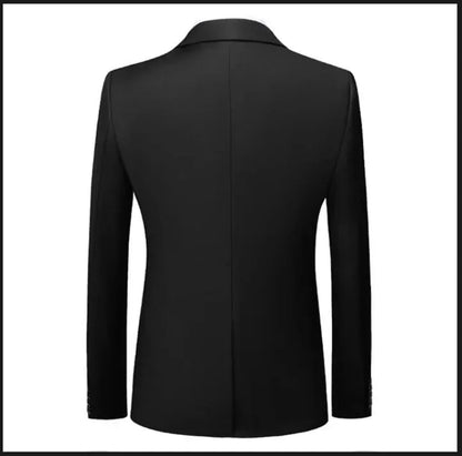 New Men Pure Colour Business Social Office Suit Slim Fit Jacket Fashion Simple Groom Wedding Tuxedo Dress Blazers Coats