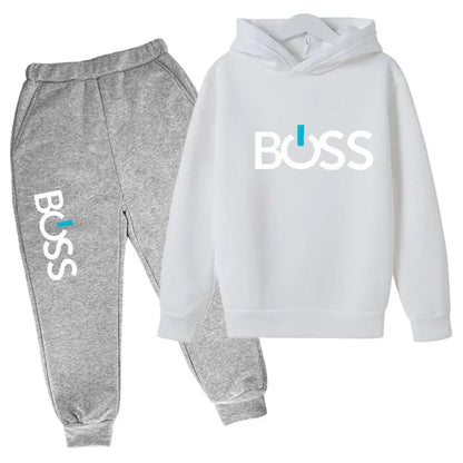 Streetwear New Spring And Autumn Children Hoodie Set Boys Girls Casual Long Sleeve Hoodie Tops+Pants Sportswear 2-14 Years Old