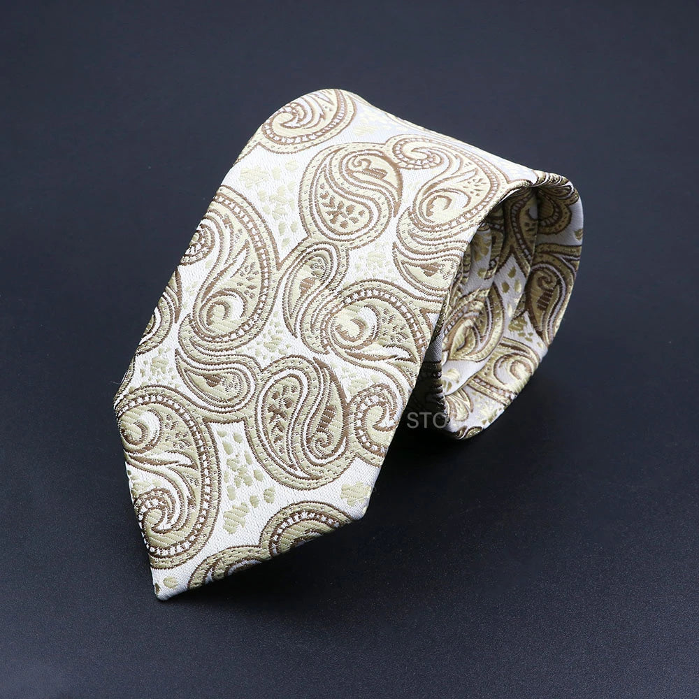 New Design Wedding Men Tie Grey Brown Green Paisley Flower Neckties Men Business Dropshipping Groom Collar Accessories Gift