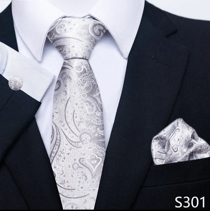 Brand Fashion  8 cm Tie Pocket Squares Set  Wedding Present Necktie Suit Accessories Fit Formal Party Holiday Gift