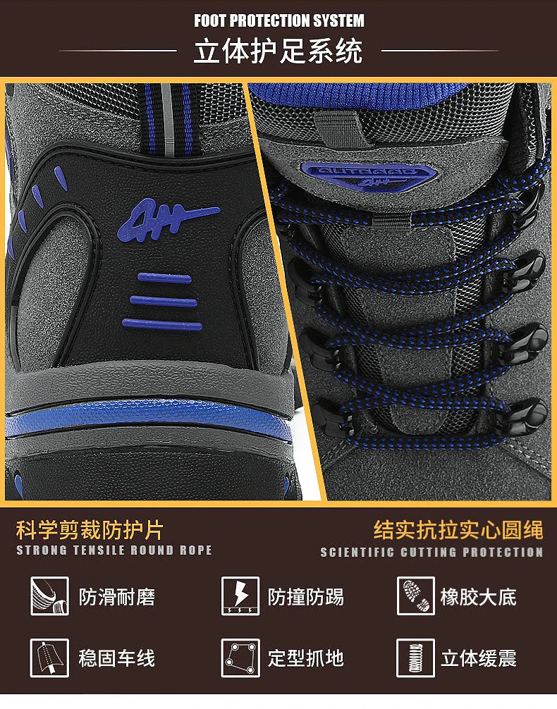 Men's Boots Men Hiking Boots Outdoor Work Shoes Anti Puncture Safety boots man Anti Slip Sneakers Couples Ankle boots for women