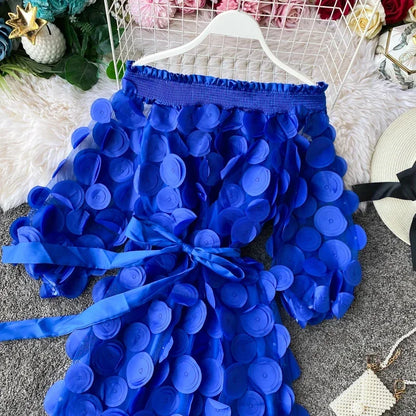 2024 Spring Sexy off shoulder dresses bandage short Dress summer flower Party casual Women beach holiday a-line elegant dress