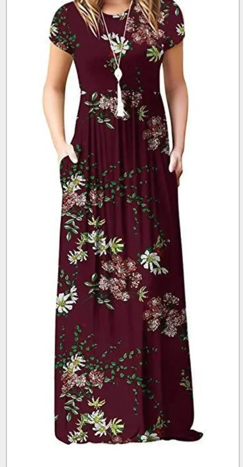 Spring Summer Boho Long Dress for Women Casual baratos Floral Fashion Print Clothing Elegantes Evening Dresses Vestidos de Mujer