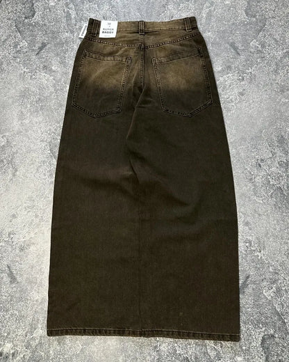 Y2K Harajuku New Fashion Washed Solid Color Baggy Jans Women Retro Hip Hop Casual Street Gothic Joker High Waist Wide Leg Pants