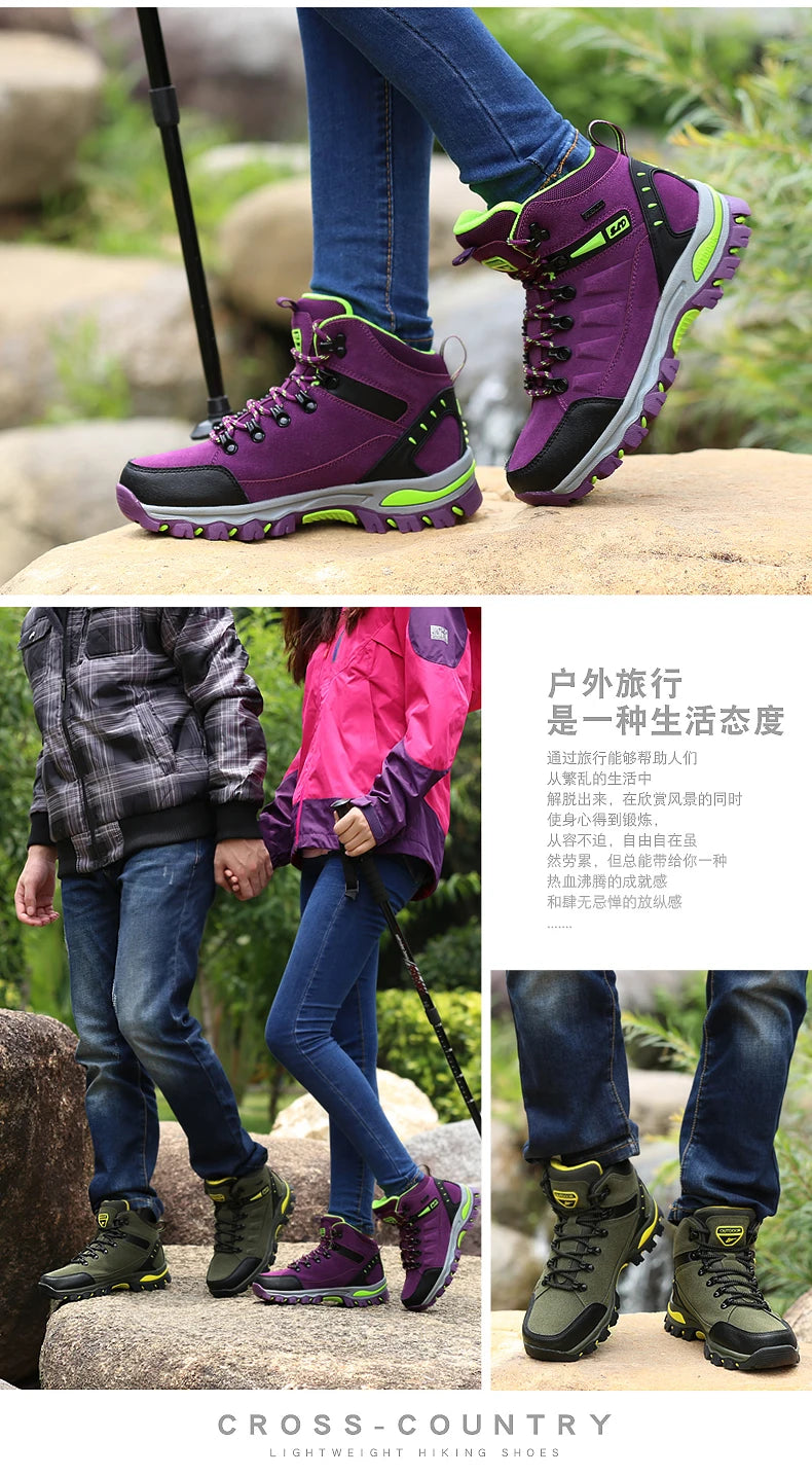 Men's Boots Men Hiking Boots Outdoor Work Shoes Anti Puncture Safety boots man Anti Slip Sneakers Couples Ankle boots for women