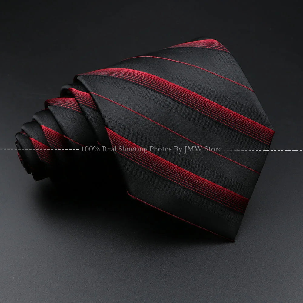 New Design Wedding Men Tie Black Solid Striped Paisley Flower Neckties Men Business Dropshipping Groom Collar Accessories Gift