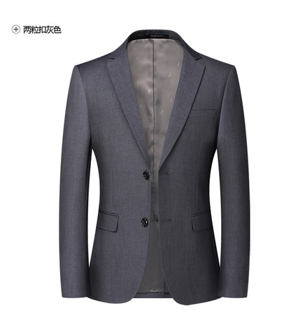 Blazer New Men's Fashion Business Solid Color British Style Professional Work Groom Wedding Dress Best Man Blazer Jacket