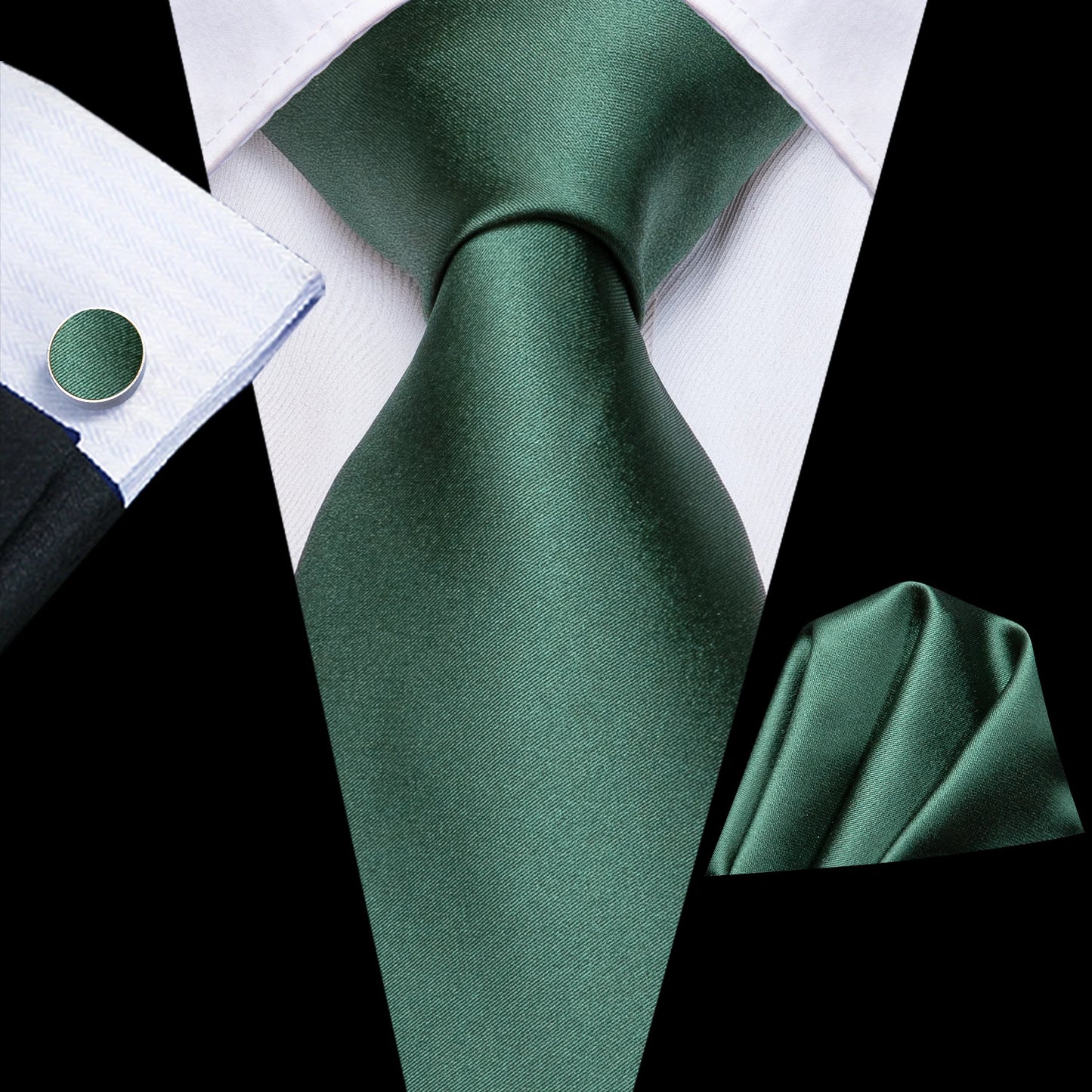 Hi-Tie Sage Green Pink Blue Solid Silk Wedding Tie For Men Handky Cufflink Mens Necktie Set Fashion Designer Business Party