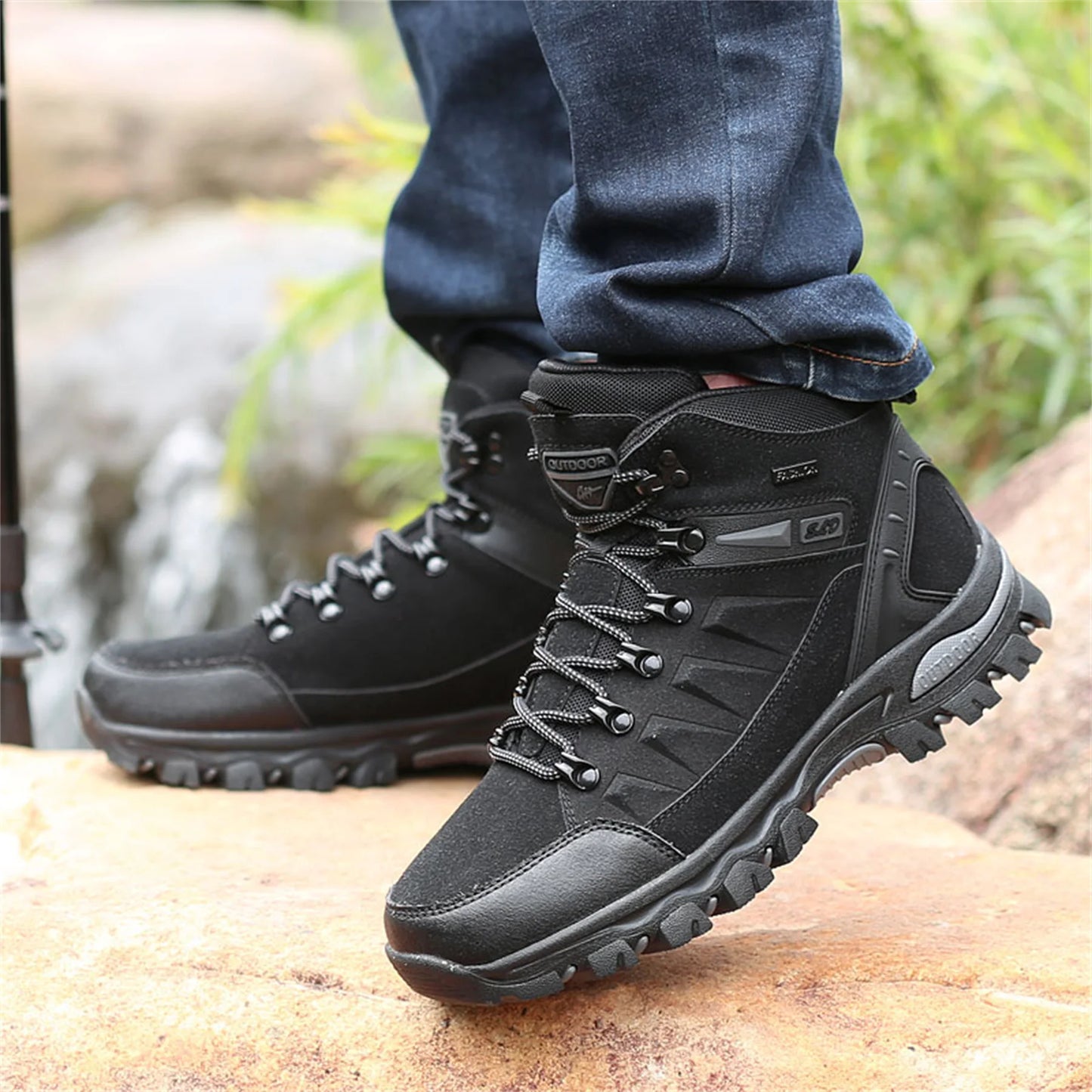 Men's Boots Men Hiking Boots Outdoor Work Shoes Anti Puncture Safety boots man Anti Slip Sneakers Couples Ankle boots for women