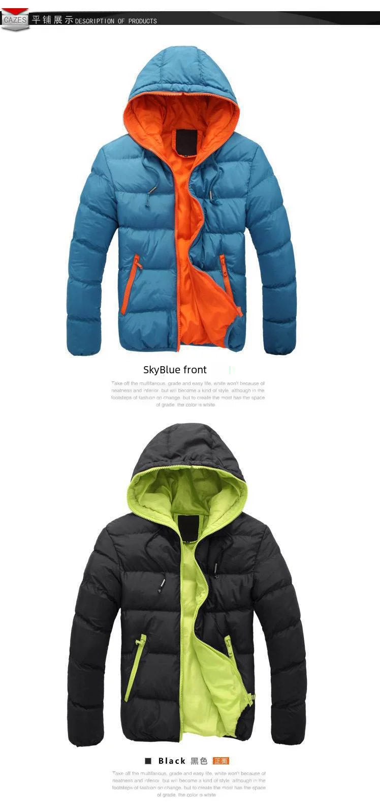 Men's Autumn/winter Cotton-padded Jacket Coat European/american Style Wish Factory Direct One-piece Delivery