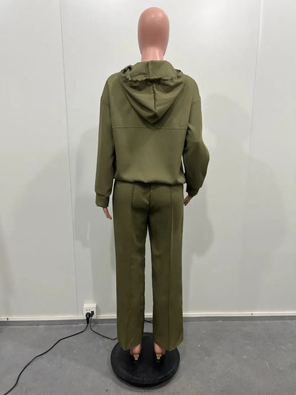 CM.YAYA Long Sleeve Women Set Loose Long Sleeve Hoodies Pant Suits 2024 Spring 2 Two Piece Sets Sporty Tracksuits Street Outfits