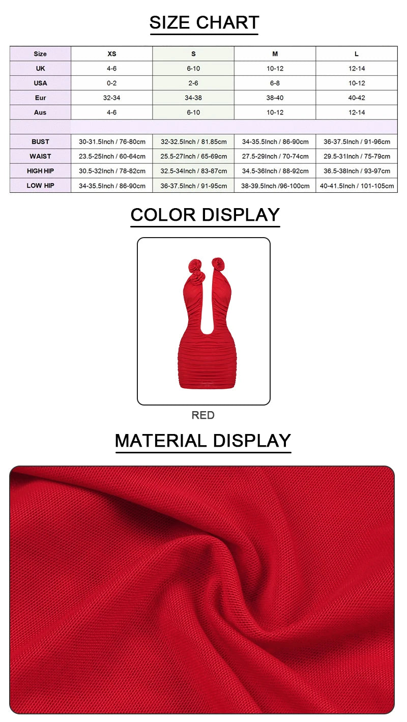 VC Evening Dresses For Women Deep V Neck Sexy Sleeveless Bodycon Female Clothes Red Cocktail Party Vestidos