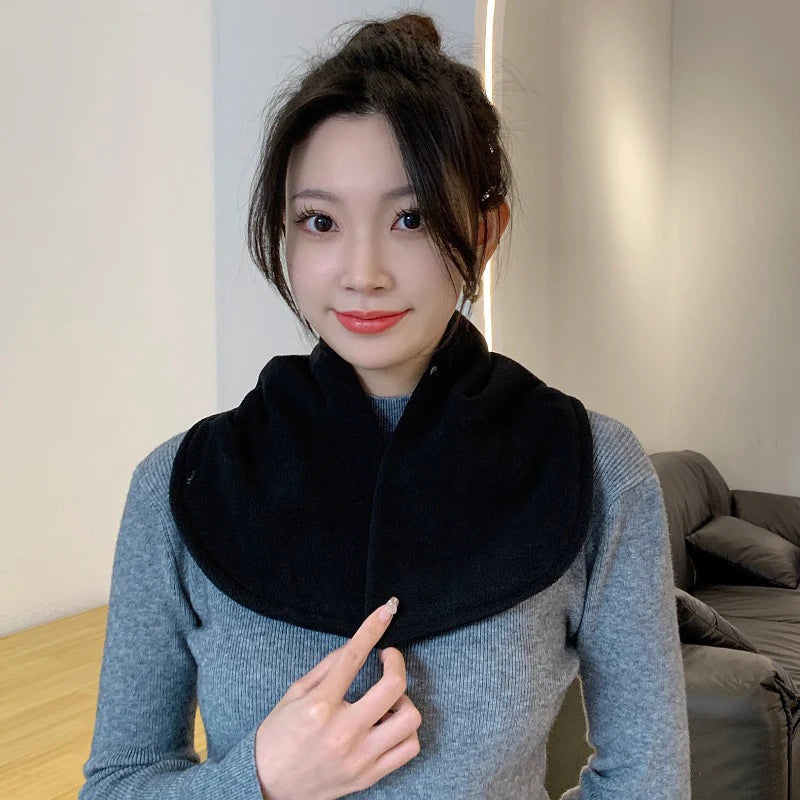 Lamb Fleece Women Scarves Winter Warm Fake Collar Scarf Solid Color Plush Bib Snood Female Windproof Wrap Neck Protection Polar