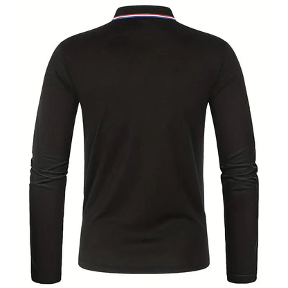 Men's Spring and Autumn Casual Breathable Comfortable Polo Shirt Hot Selling Fashion Men's Business Long Sleeve T-Shirt