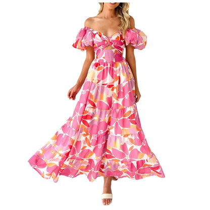 Vestidos Para Mujer Spring Formal Dresses For Women V-Neck Floral Long Dress Casual Summer Dresses For Women Floral Formal Dress