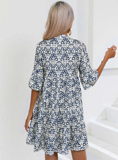 Women's Spring Summer Printed Dress Long Sleeve Flared Mid-Length Official Store Exclusive New Arrivals