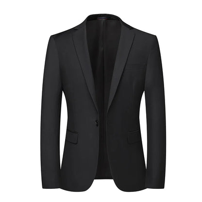 Blazer New Men's Fashion Business Solid Color British Style Professional Work Groom Wedding Dress Best Man Blazer Jacket