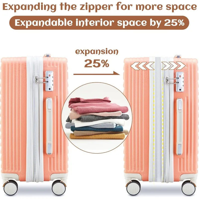 Carry on Luggage Sets,20 Inch Expandable Carry-on Suitcase with Spinner Wheels,Hard Shell Lightweight Rolling Travel Luggage