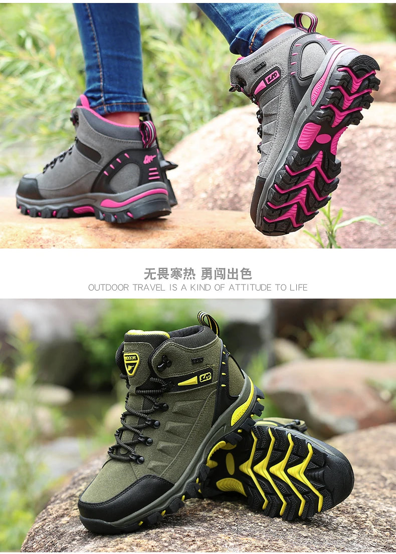 Men's Boots Men Hiking Boots Outdoor Work Shoes Anti Puncture Safety boots man Anti Slip Sneakers Couples Ankle boots for women