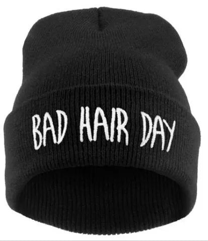 22 Colors Winter Unisex Funny Bad Hair Day Hip Pop Beanie Hat Women Men Ski Cap