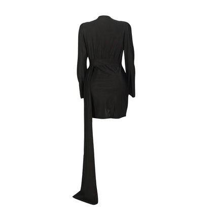 Elegant Deep V Neck Long Sleeve Sequins Prom Dress Women Elegant Wedding Party Mini Fashion Evening Dresses