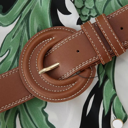 Spring and summer women's fashionable new style with belt printed shirt style dress