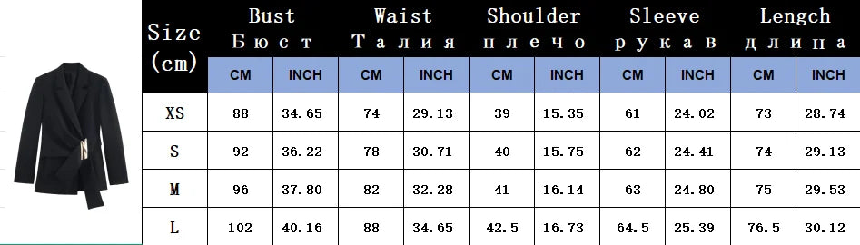 Women's Suit Pants Two-Piece Set Buckle Decoration Long Sleeve Blazer Coat + Straight-Leg Pants 2 Pieces Sets Chic Woman Outfits