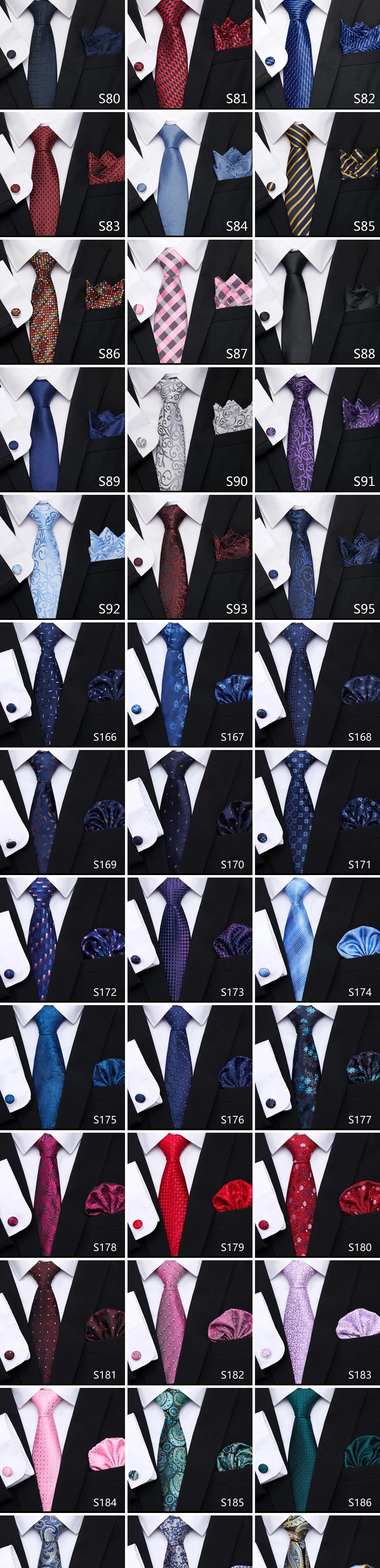 Hot Sale Holiday Gift Tie Pocket Squares Cufflink Set Necktie Dot Man Dark Grey Wedding Accessories Performance