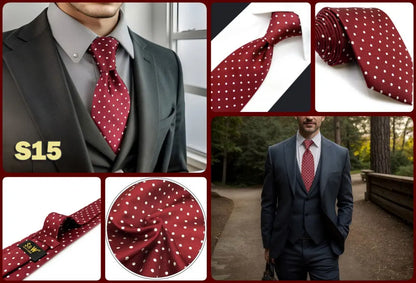 Red Pink Luxury Ties for Men Business Neckties Solid Blue Wedding Suit Formal Dress School Accessories Dropshipping