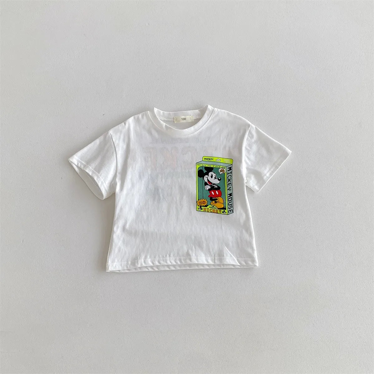 Mickey Kids Clothing Tees Summer Printed Cartoon Fashion Short Sleeve Boys T-shirt Popular Design Children's T Shirts Crewneck