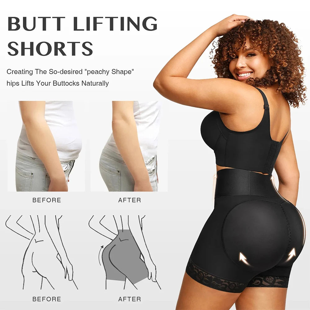 New Women Fajas Colombianas Shapewear 3 Boned Sculpt Booty Shorts High Waist Trainer Body ShaperTummy Control Underwear Shaping