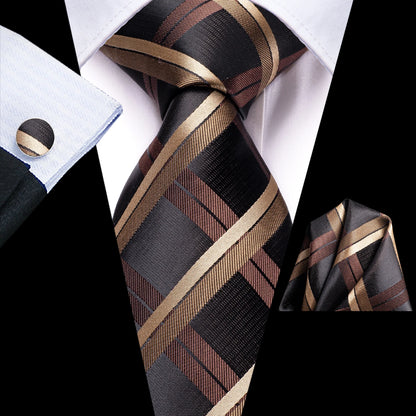 Hi-Tie 8.5cm Business Black Solid Paisley 100% Silk Men's Tie Neck Strip Ties for Men Formal Luxury Wedding Neckties Gravatas