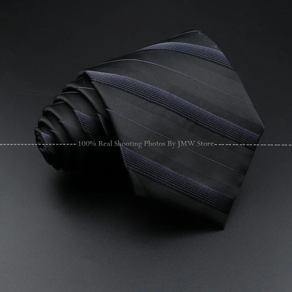 New Design Wedding Men Tie Black Solid Striped Paisley Flower Neckties Men Business Dropshipping Groom Collar Accessories Gift