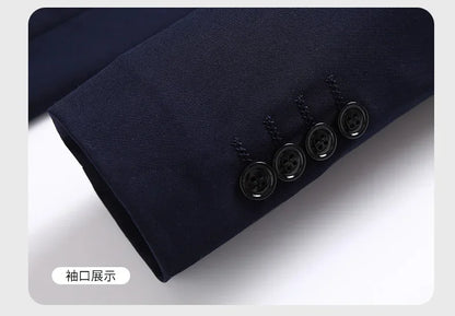 Blazer New Men's Fashion Business Solid Color British Style Professional Work Groom Wedding Dress Best Man Blazer Jacket
