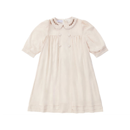 AS Linen Embroidery Collection 25SS Familly Match Clothing Set Girls Linen Dress Boy Shirt and Shorts