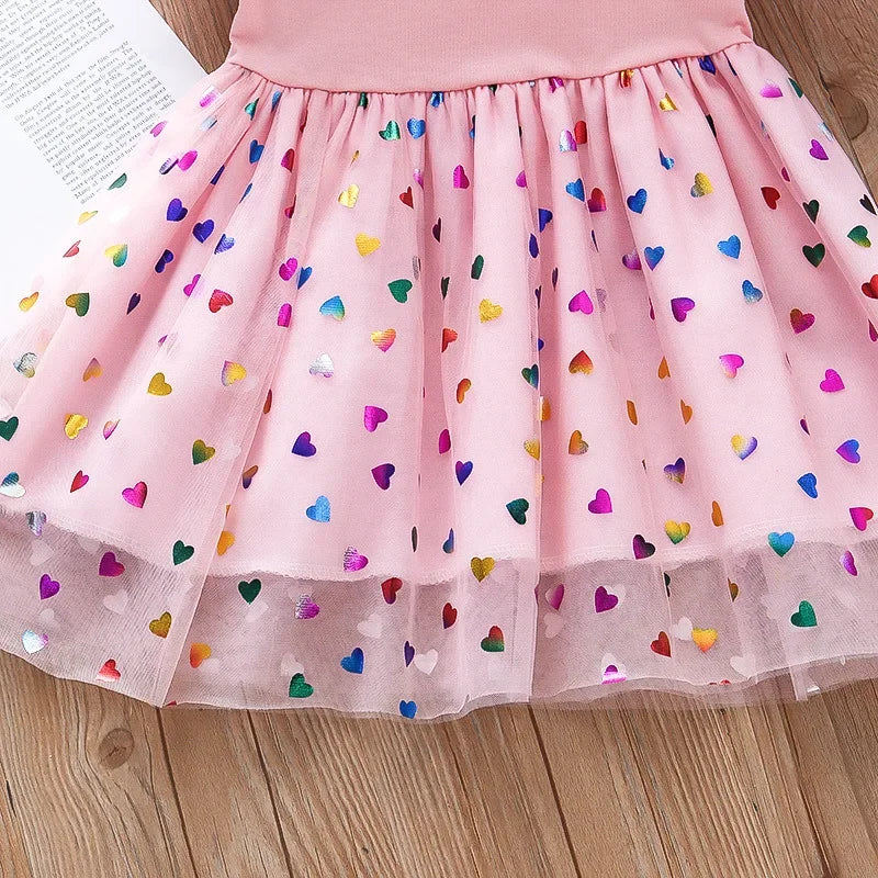Kids Dresses for Girls Sohort Sleeve Unicorn Girls Sequins Costume Princess Dress Kids Daily Clothes